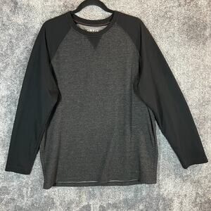 Orvis Raglan Shirt Mens Large Gray Longsleeve Comfort Soft Rayon Blend Casual
